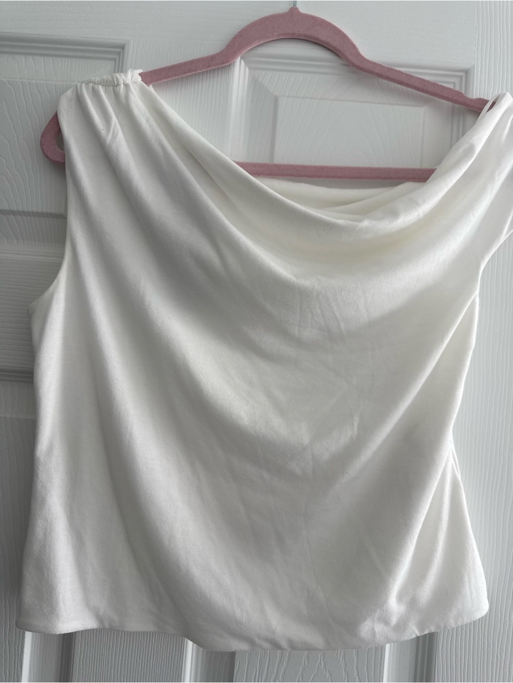 H&M White Draped Cowl Neck Camisole